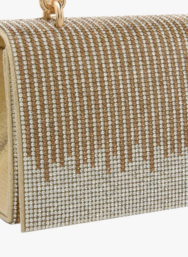 Rhinestone Embellished Clutch With Button Closure Ramadan Collections