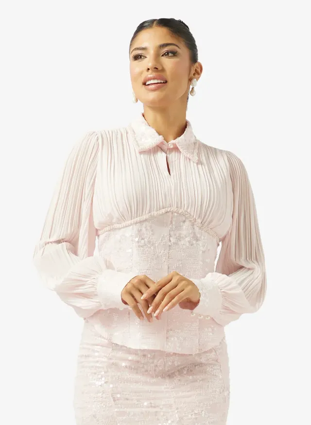 Shimmer Blouse & Skirt Set – image 3
