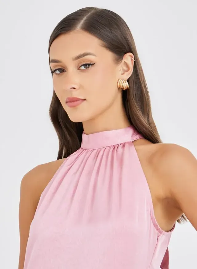 Halter Neck Sheath Maxi Dress – image 4