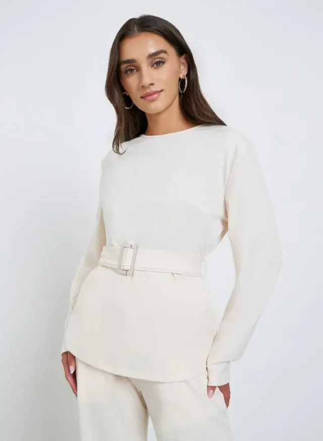 Belted Top and Wide Leg Trousers Set – image 2