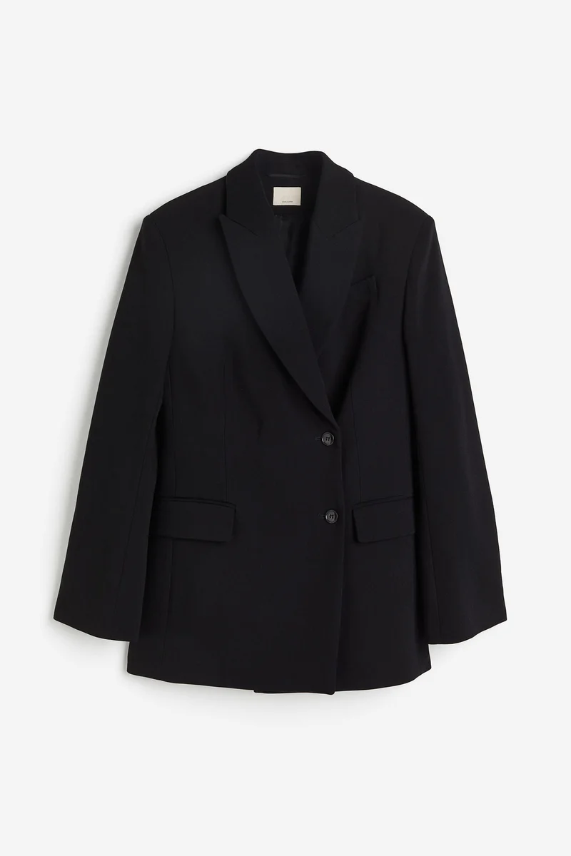 Tailored Wool-Blend Wrap Blazer