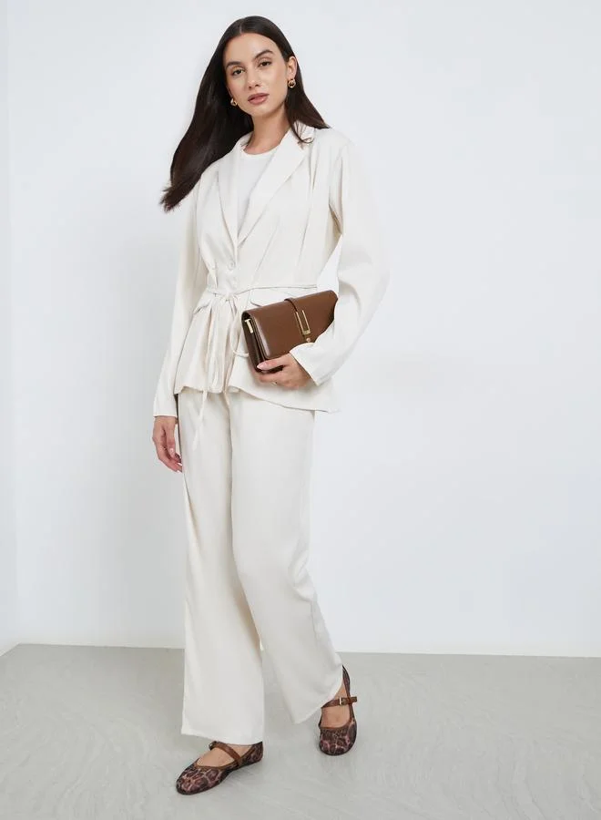 Styli Casual Blazer and Trouser Co-ords Beige