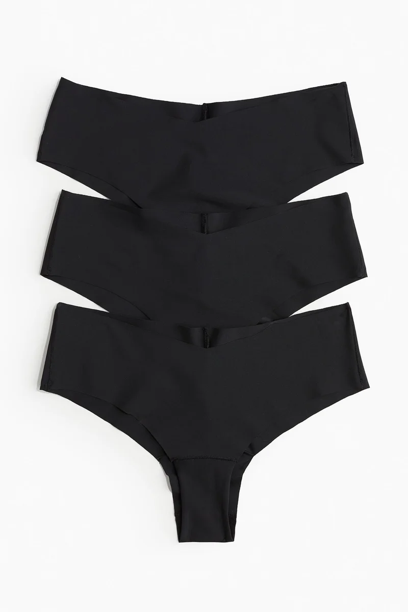 3-Pack High Leg Briefs Black