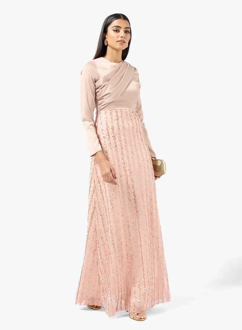 Embellished Draped Dress