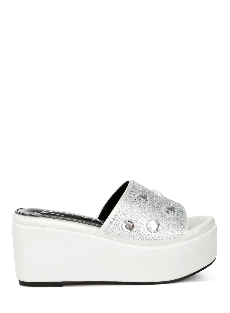 Rhinestone Platform Sandals Black