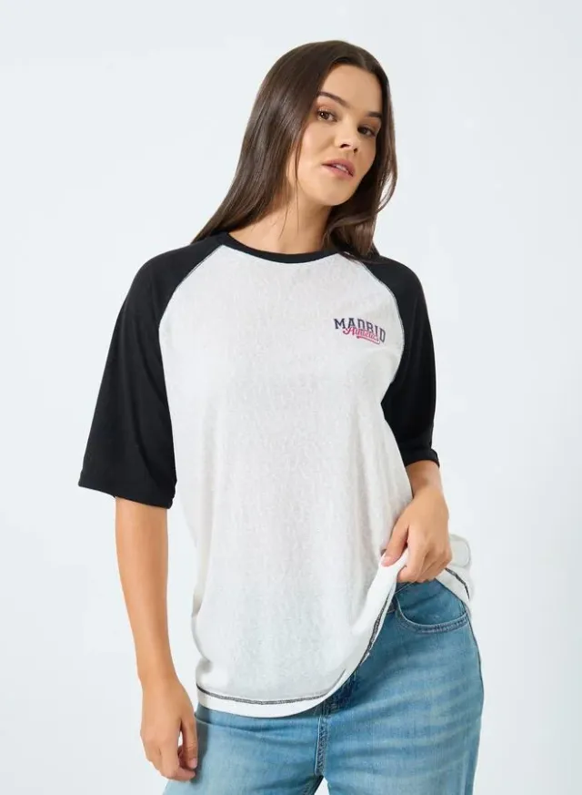 Styli Oversized Raglan T-Shirt White