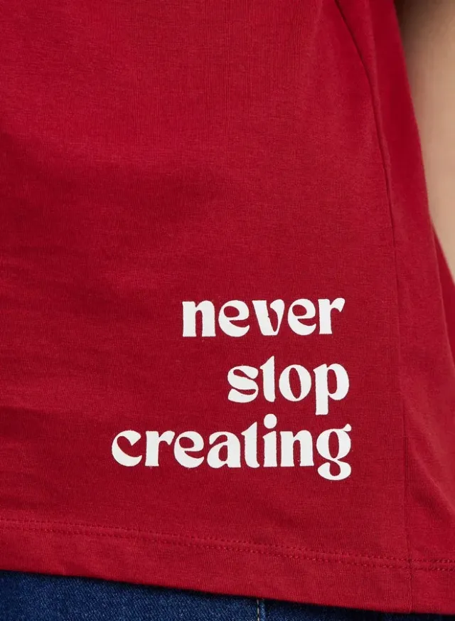 Slogan Oversized T-Shirt Red – image 5