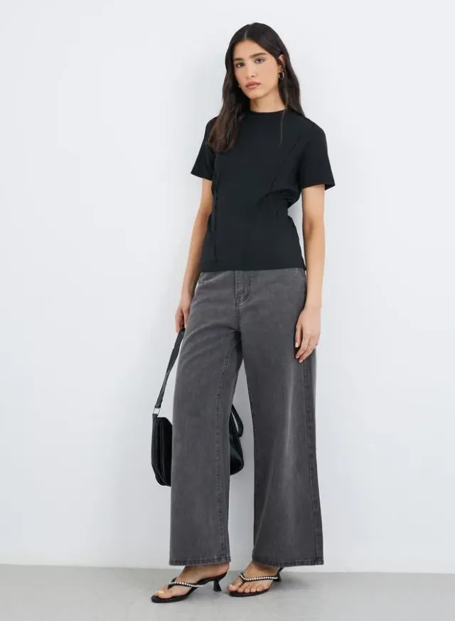 Take Two Cut and Sew Panel T-Shirt Black – image 2