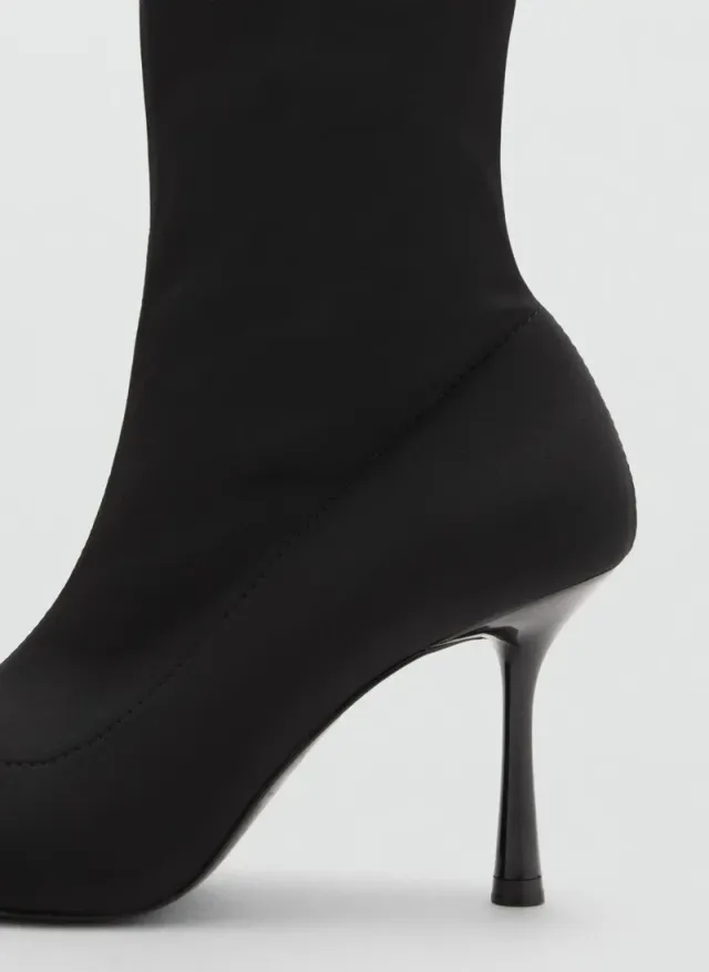Women's High Heel Stiletto Sock Boots - Black – image 4