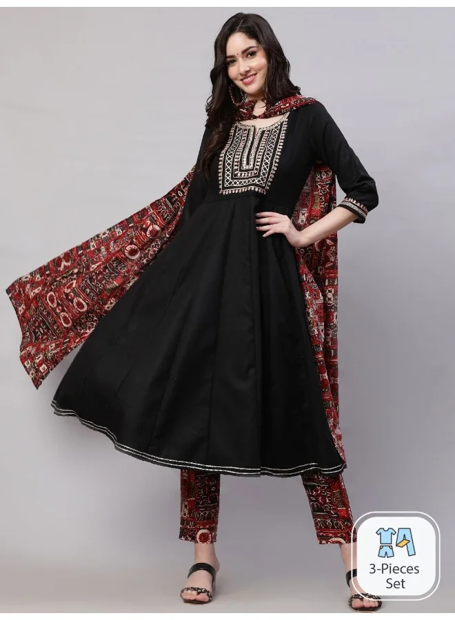 AKS Ethnic Motifs Kurta Set Black
