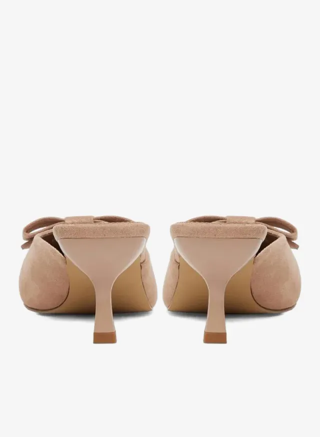 Bow Detail Mules Tan – image 5