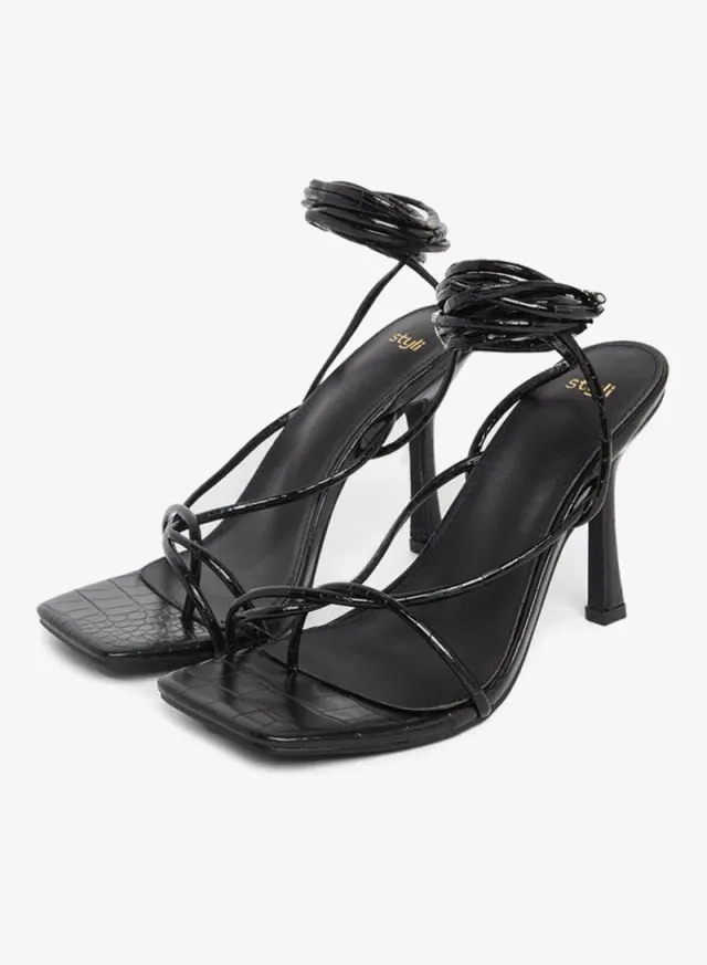 Styli Women's High Stiletto Heel Tie-Up Strappy Sandals – image 3