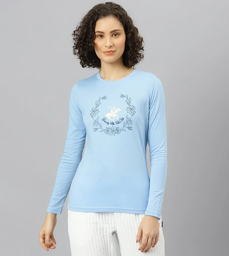 Regal Crest Long Sleeve T-Shirt Light Blue