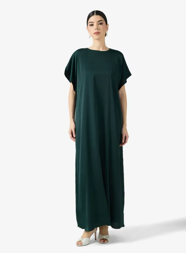 Emerald Green Embroidered Abaya with Sheila - Ramadan Set – image 4