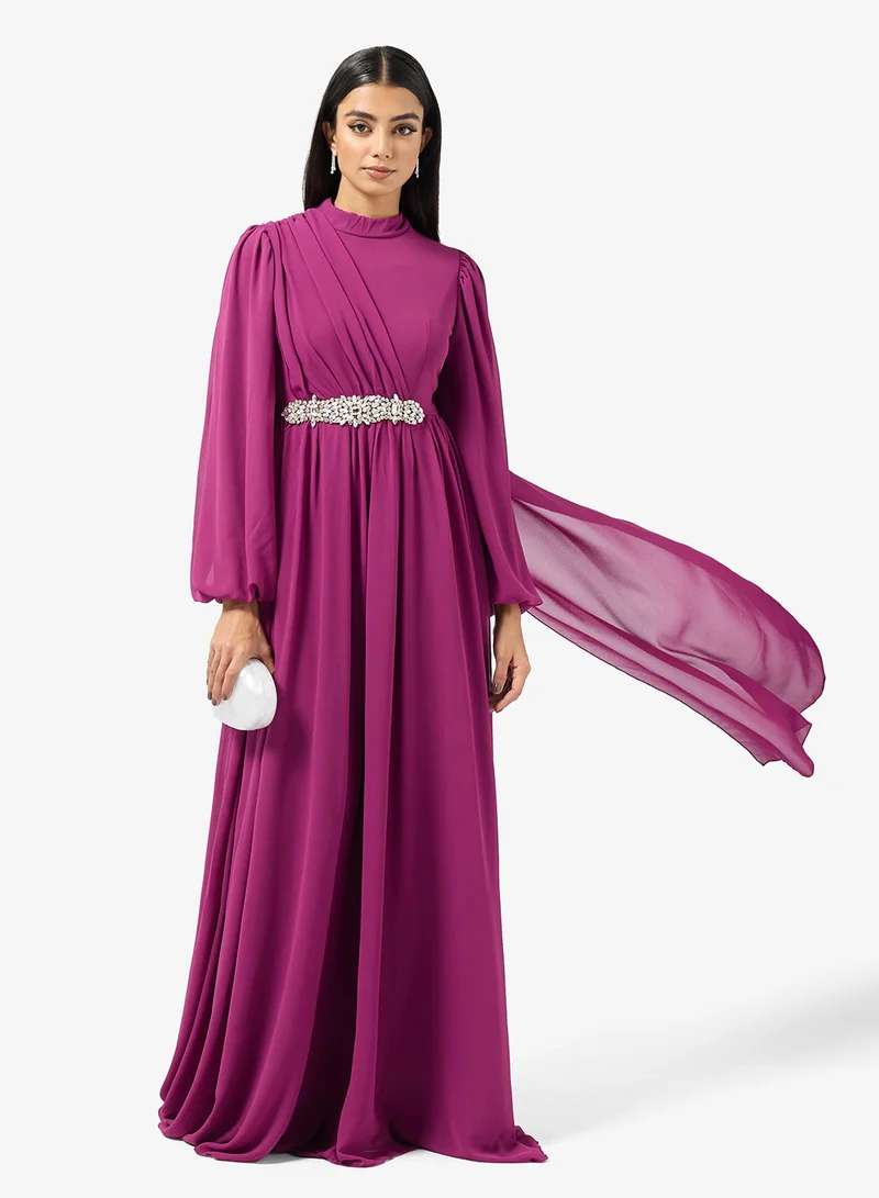 Embellished Waist Trail Dress
