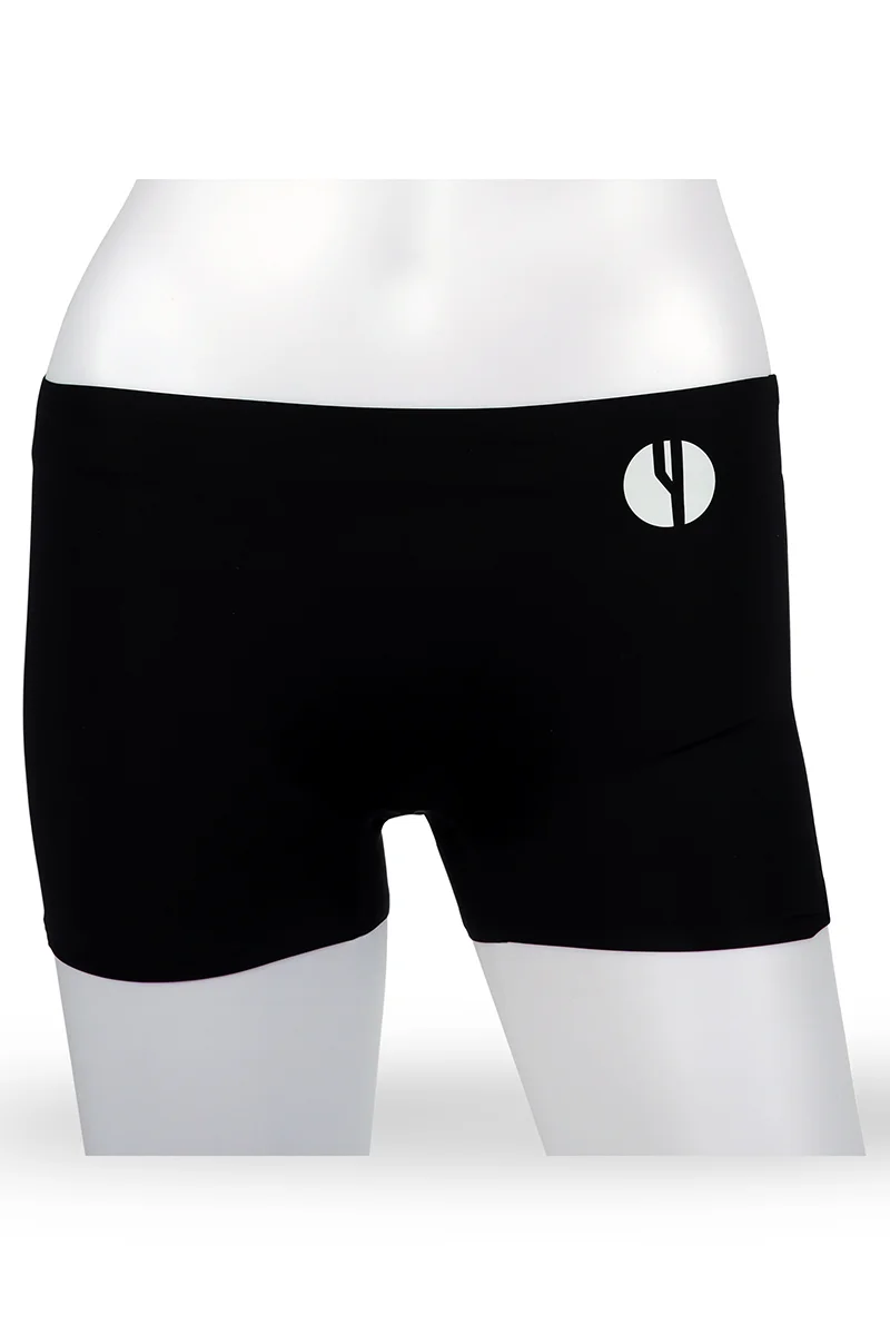 YesEco Women's Seamless High-Waisted Boxer Underwear Black