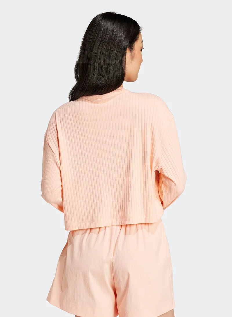 تيشيرت بأكمام طويلة Essentials Wide Rib