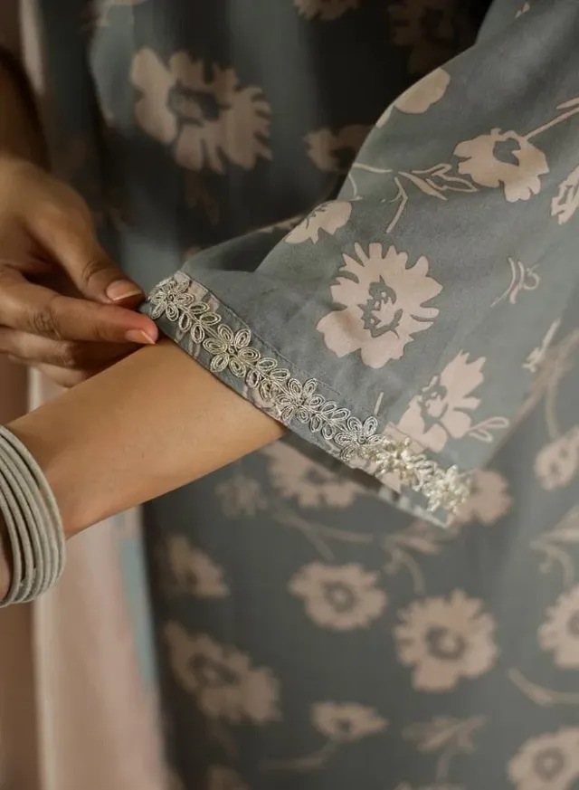 Floral Cotton Kurta Pant Set – image 7