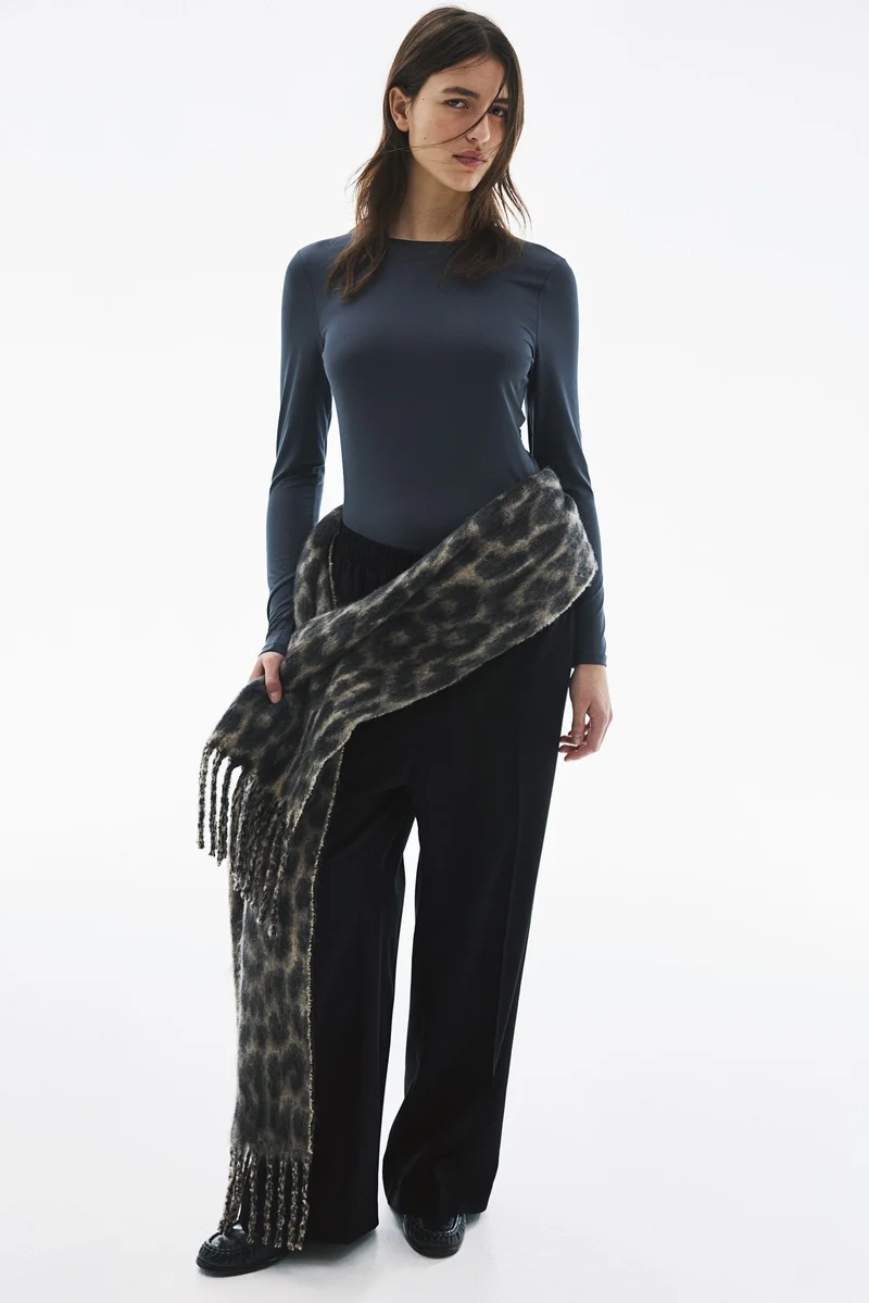 Wide-Leg Creased Trousers