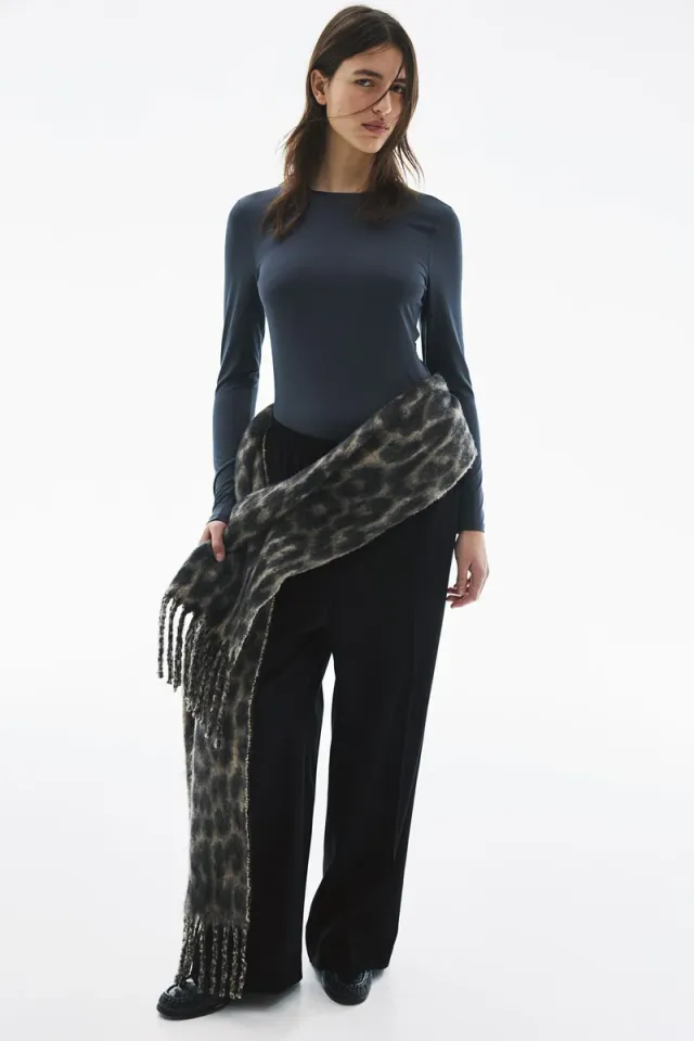 Wide-Leg Creased Trousers