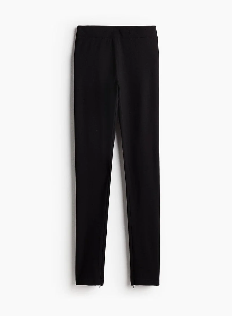 High-Rise Zip-Hem Leggings