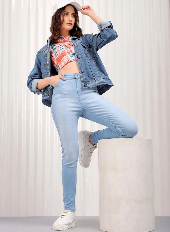 Women's High-Rise Skinny Jeans Light Blue