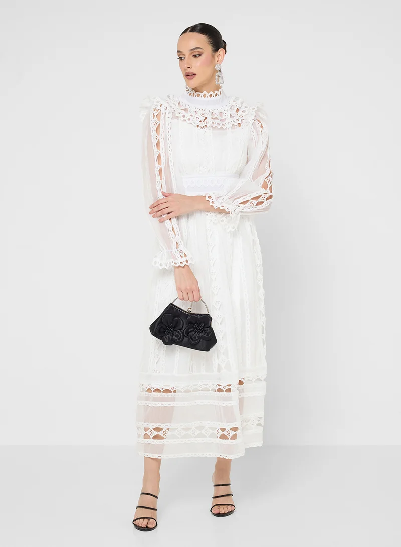 Ladder Lace Patterned Dress