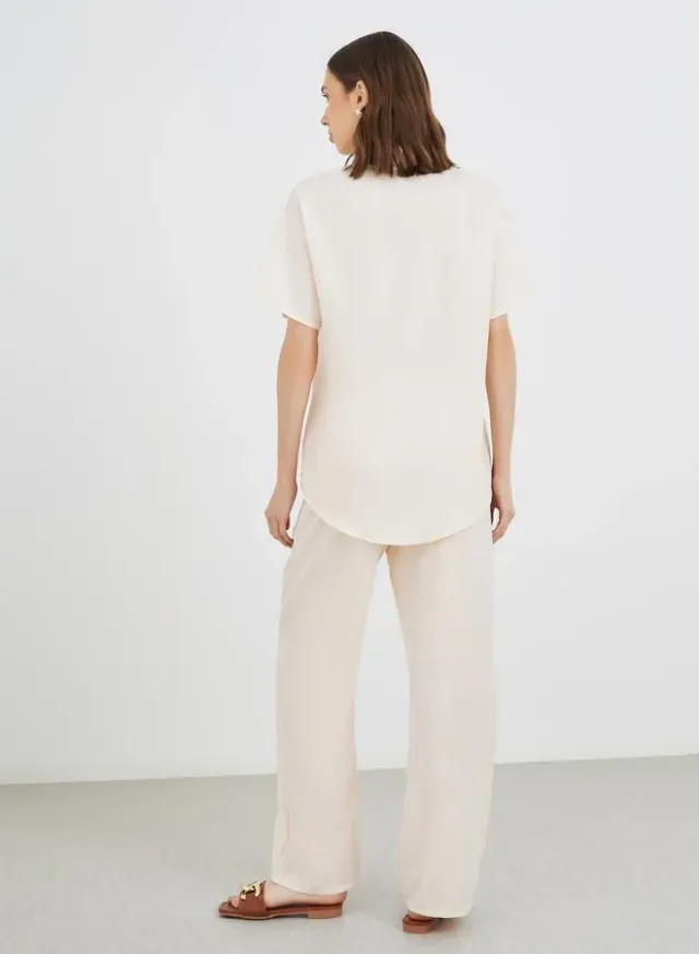 Beige Floral Embroidered Shirt and Pants Co-Ord Set – image 6