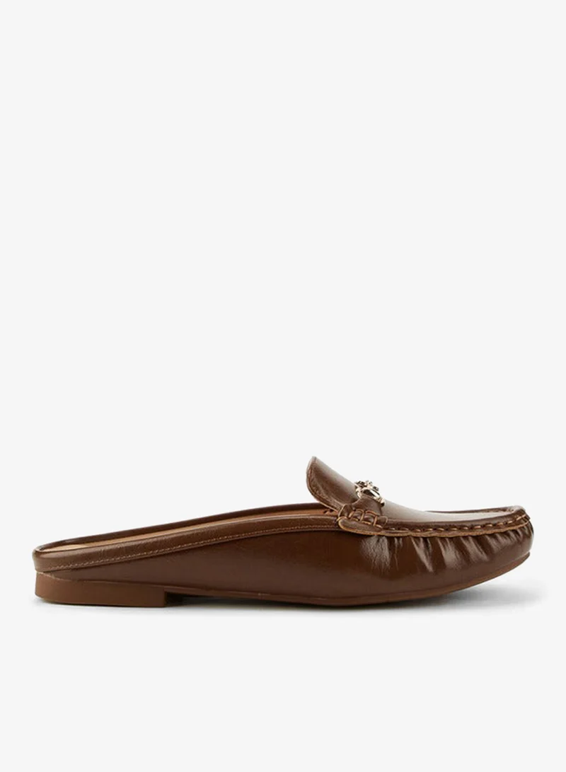 Metallic Accent Mules Tan