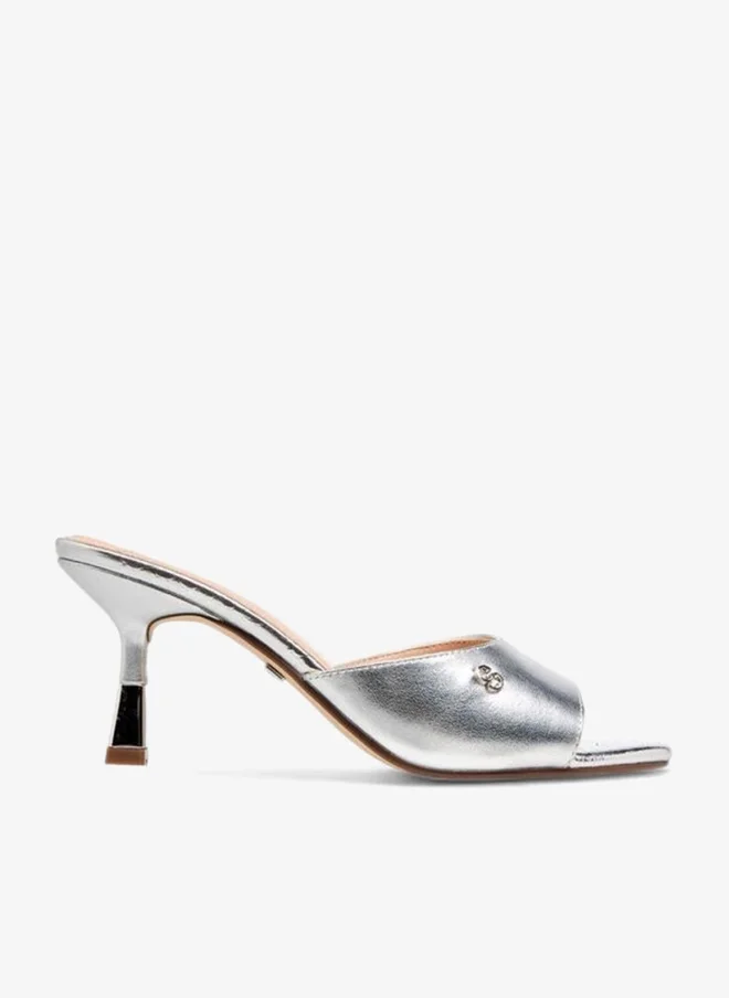 Women's Solid Stiletto Heel Sandals Silver