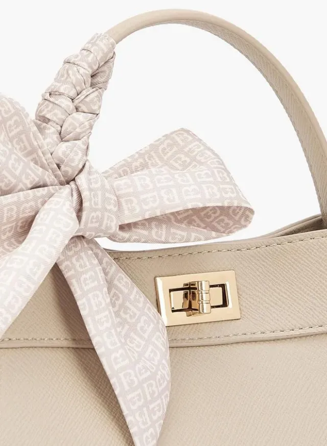 Black PU Leather Tote Bag with Detachable Shoulder Strap and Bow Detail – image 3