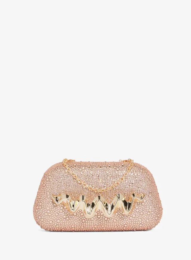Shimmer Metallic Clutch With Gold Accent Statement – image 2