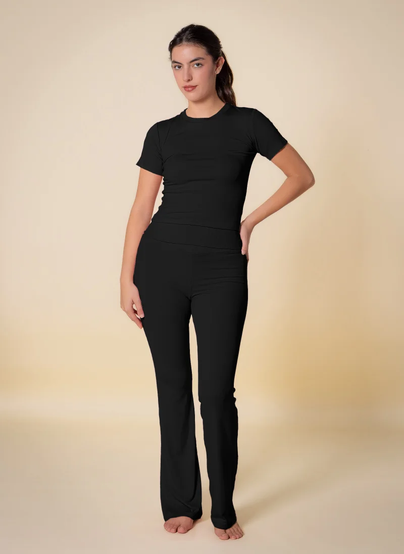 Soft Cotton T-Shirt Set Black