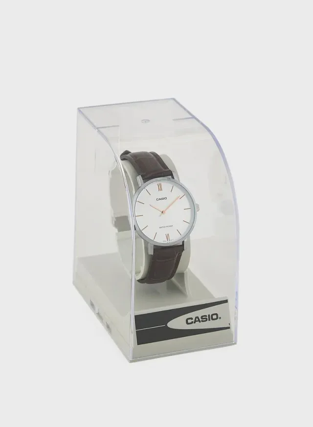 PU Strap Analog Watch Brown – image 5