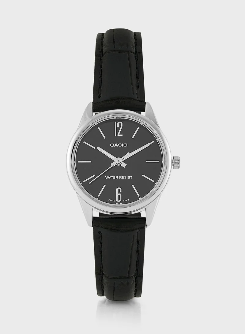 Leather Strap Analog Watch