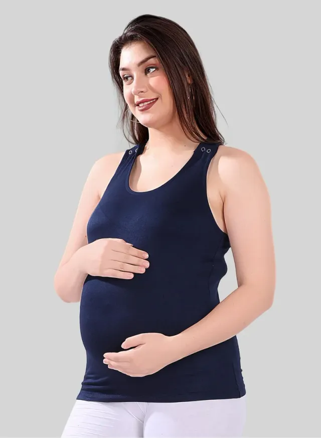 TUMMY Maternity and Nursing Tank Tops 2-Pack Midnight Blue