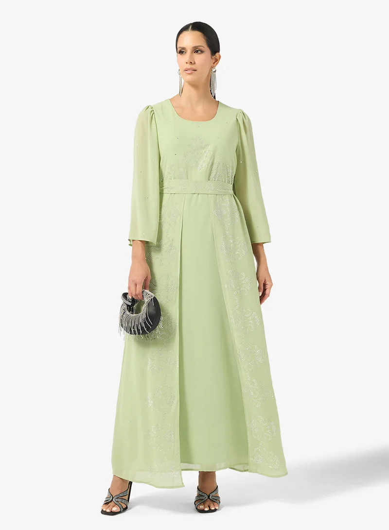 Embellished Cape Dress