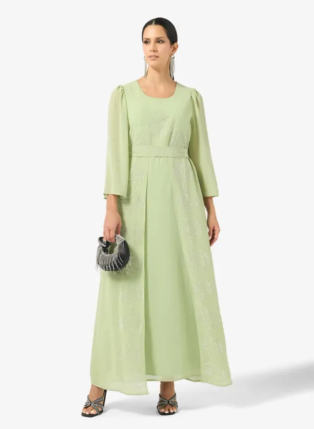 Embellished Cape Dress
