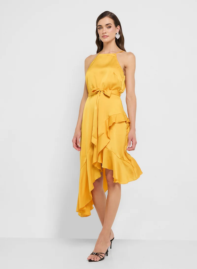 Asymmetrical Ruffle Dress