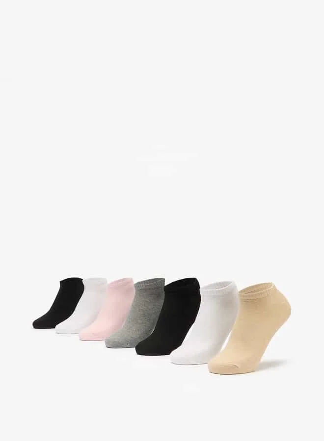 Women's Solid Ankle Socks Set of 7 Multicolour