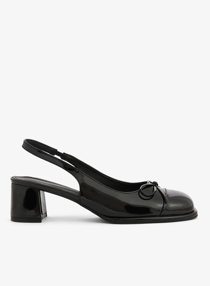 Mid Block Heel Ballet Slingbacks