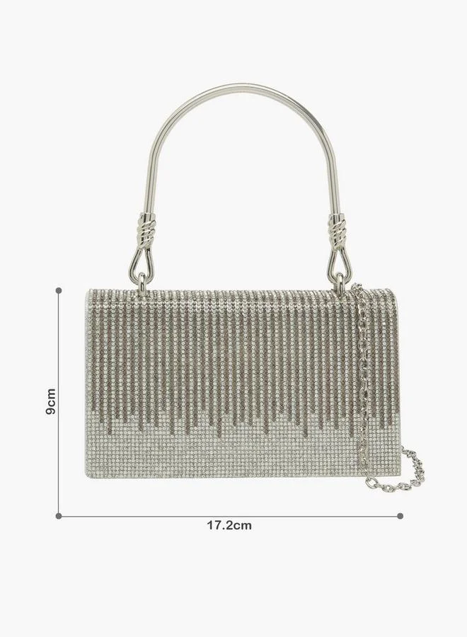 Rhinestone Embellished Clutch With Button Closure Ramadan Collections