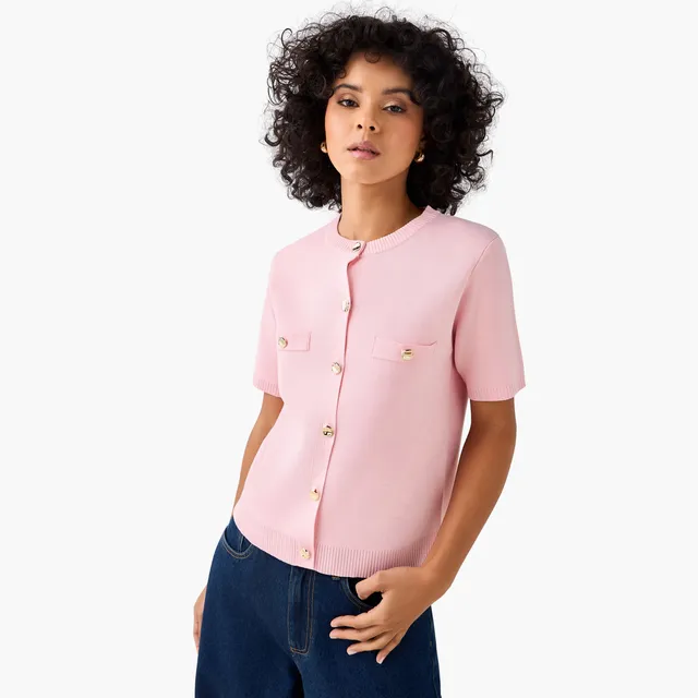 Crew Neck Button Cardigan – image 3