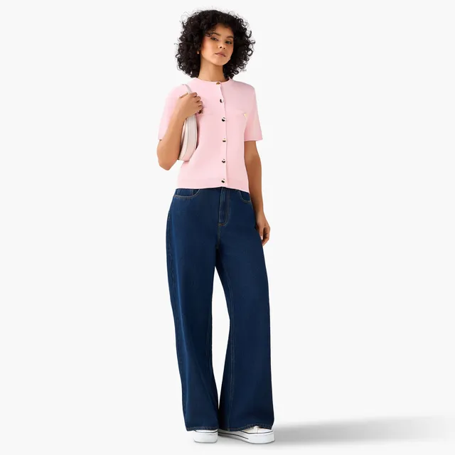 Crew Neck Button Cardigan – image 4