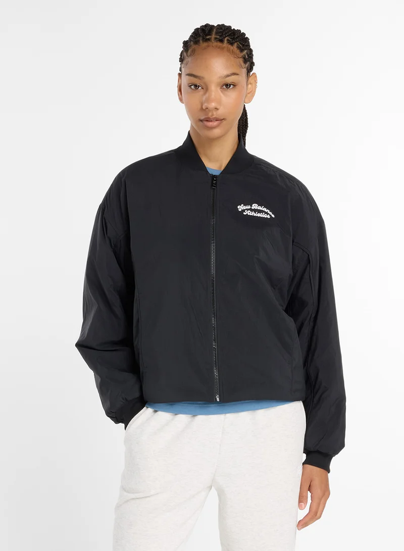 Linear Heritage Woven Bomber Jacket Black