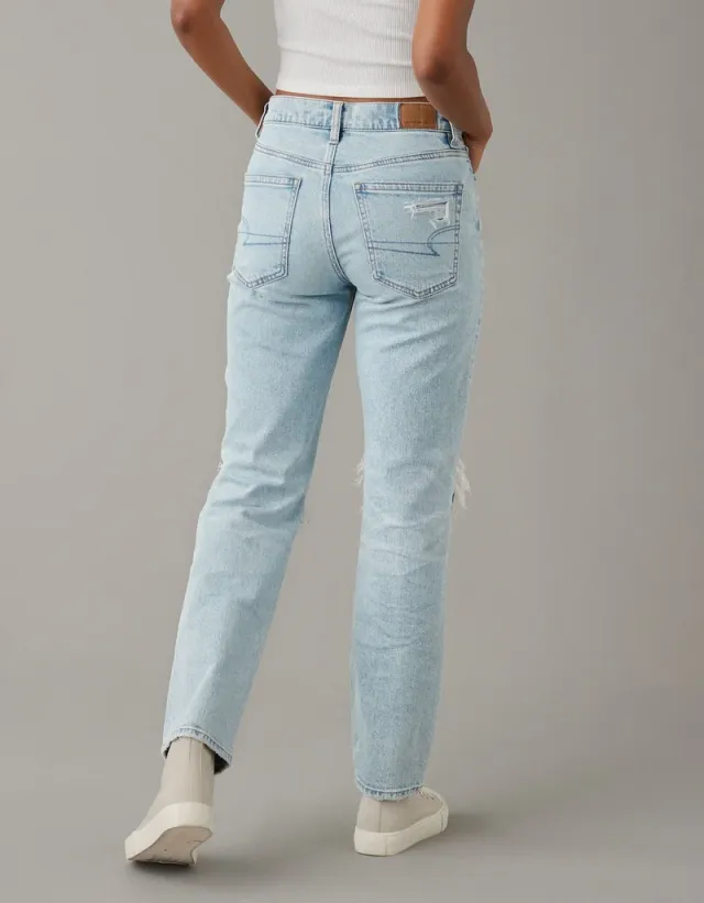 AE Super High-Waist Ripped Straight Jean – image 2