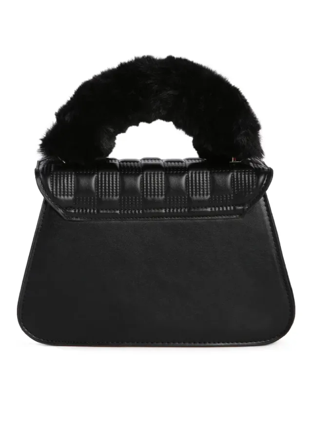 Quilted Faux Leather Sling Bag, Pink – image 4