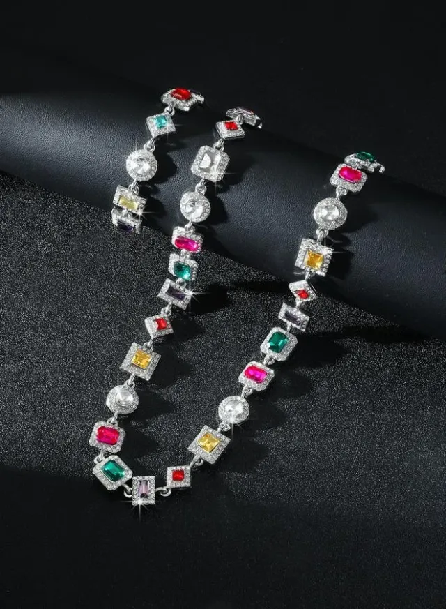 Geometric Necklace and Bracelet Set – image 4