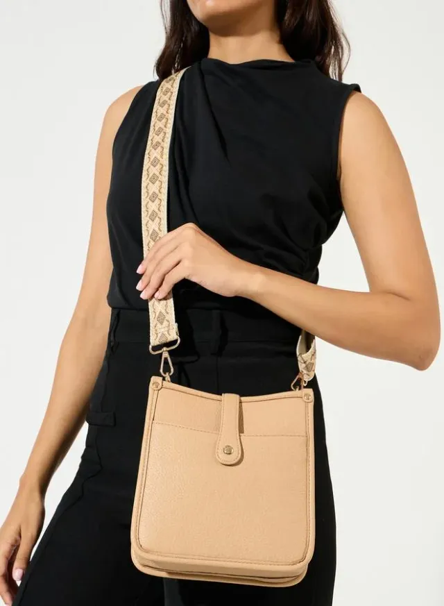 Styli Women's Solid Crossbody Bag with Printed Adjustable Strap – image 2