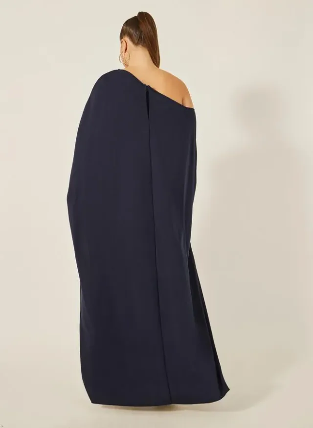 Plus Size Cape Sleeve Slit Maxi Dress – image 5